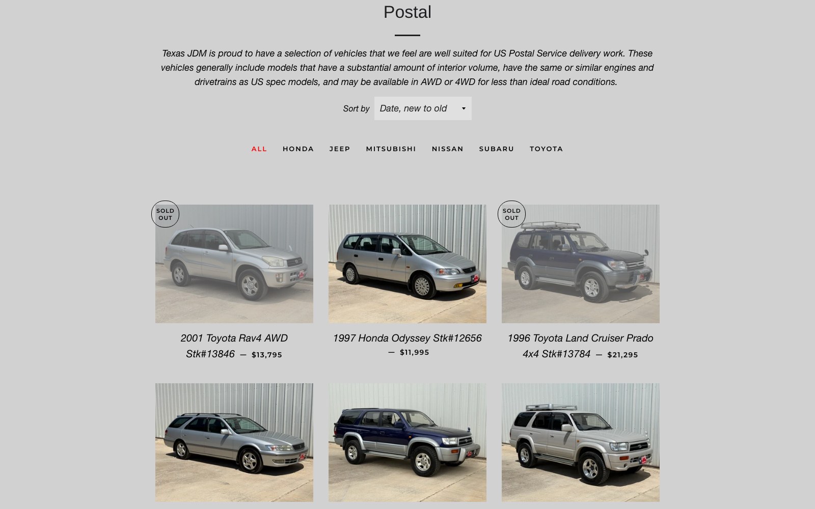 Postal vehicles collection