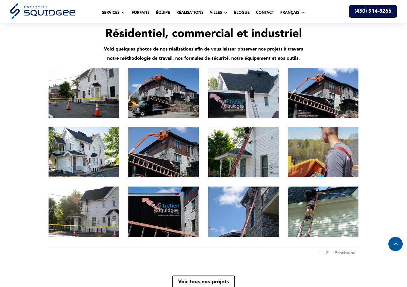 Residential, commercial and industrial work shown as a photo grid