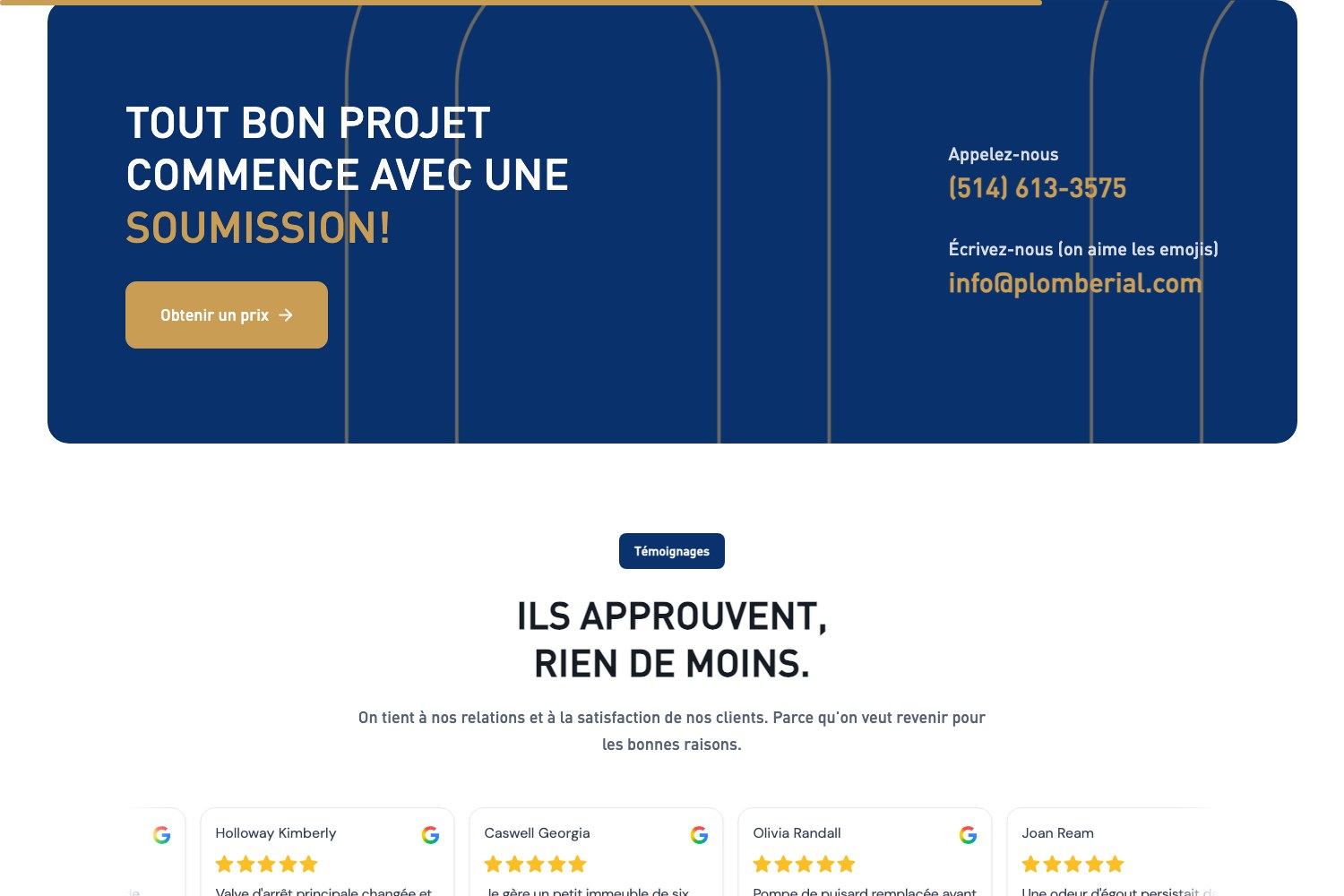 Every good project starts with a quote banner above the Google review row