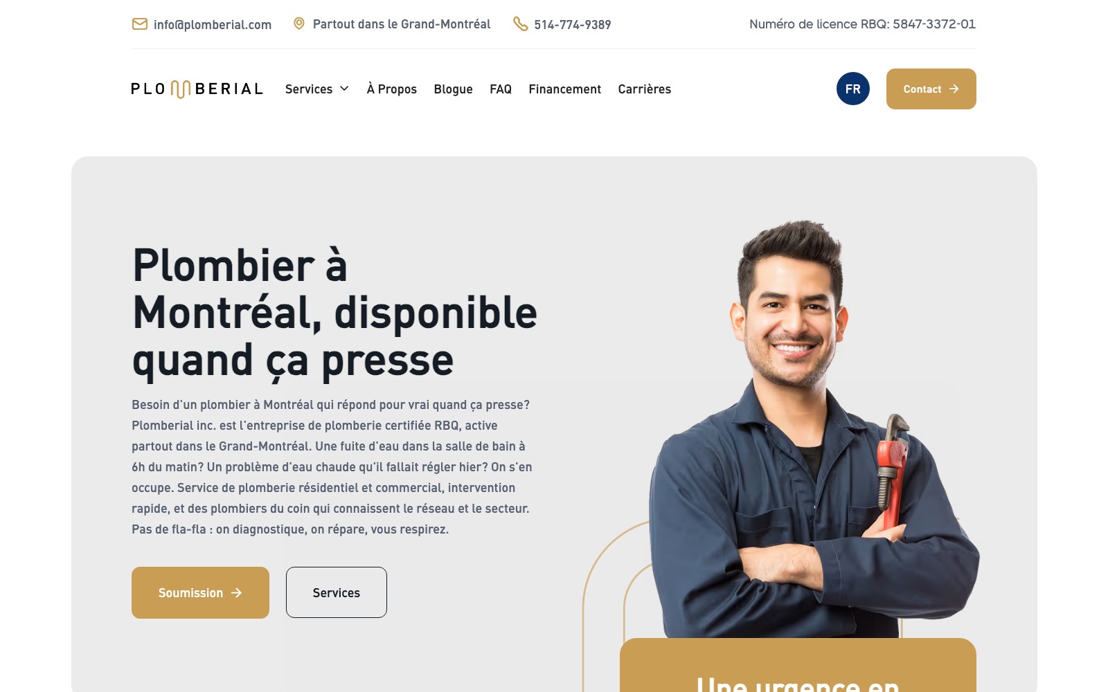Plomberial website homepage