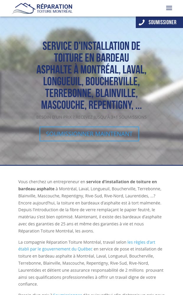 Mobile asphalt shingle installation page