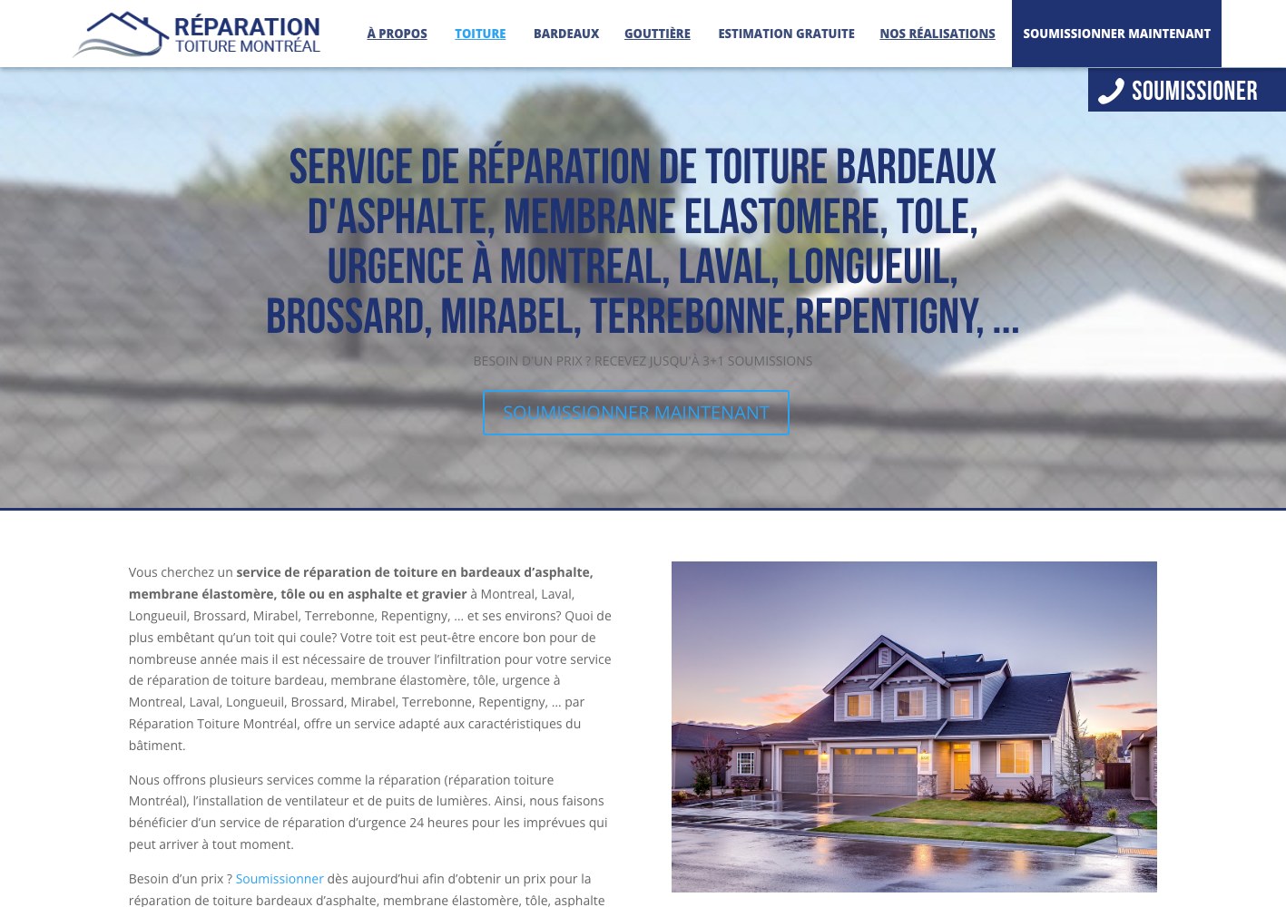 Asphalt shingle, elastomeric membrane and sheet metal roof repair page