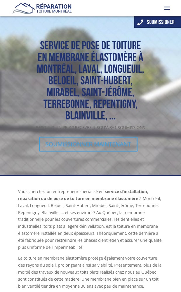 Mobile elastomeric membrane roofing page