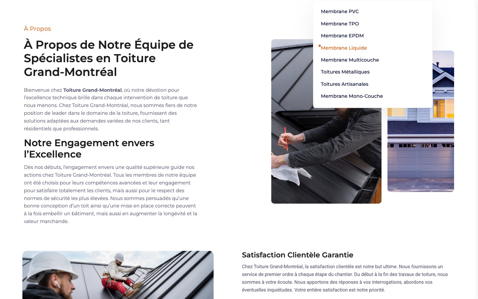 À propos de notre équipe de spécialistes en toiture, with crew photography