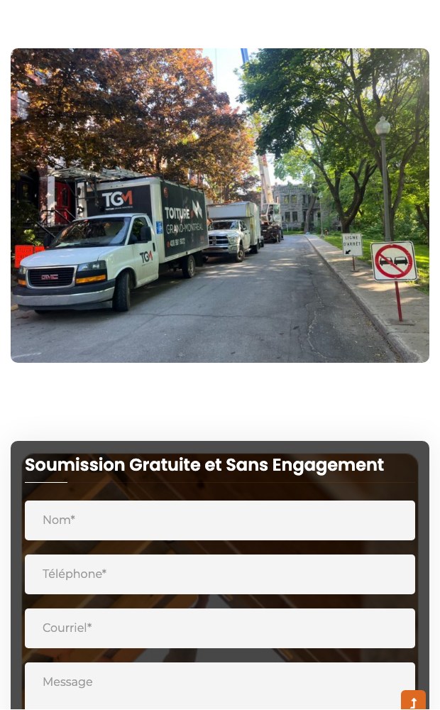 Mobile view of the company van above the free quote form