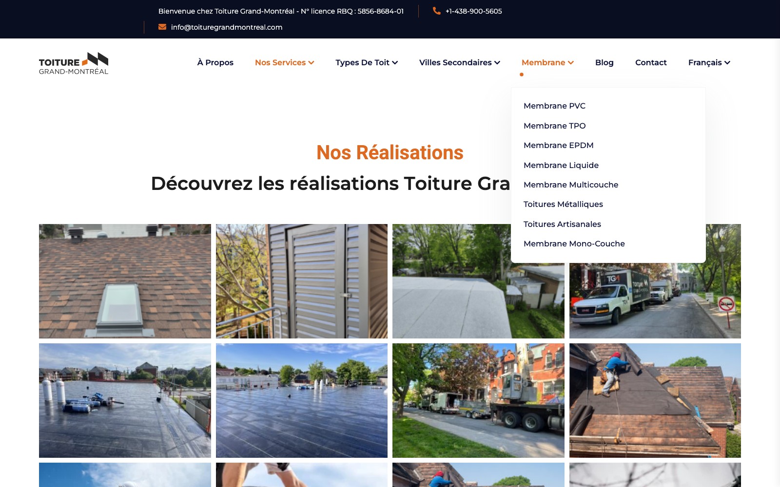 Nos Réalisations photo gallery of completed roofing projects