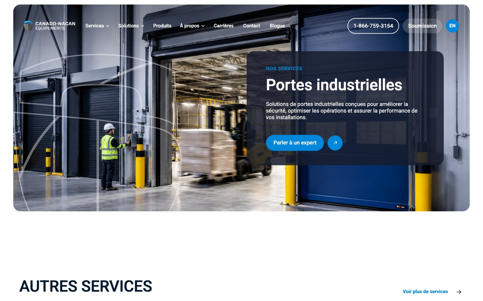 Industrial doors product page