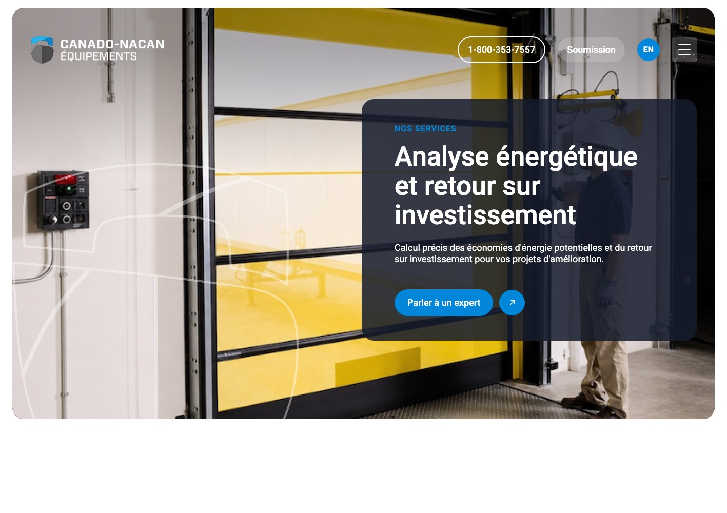 Energy analysis and return-on-investment service page