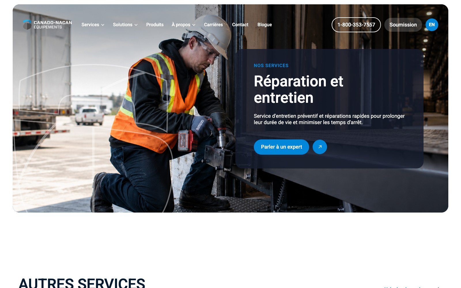 Repair and maintenance service page on canadonacan.com