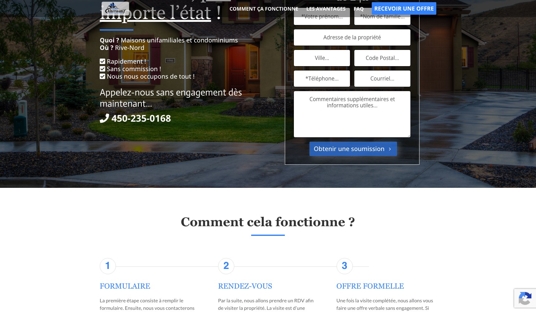 Immo Alternatif hero — we buy properties in any condition, beside the 24h offer form