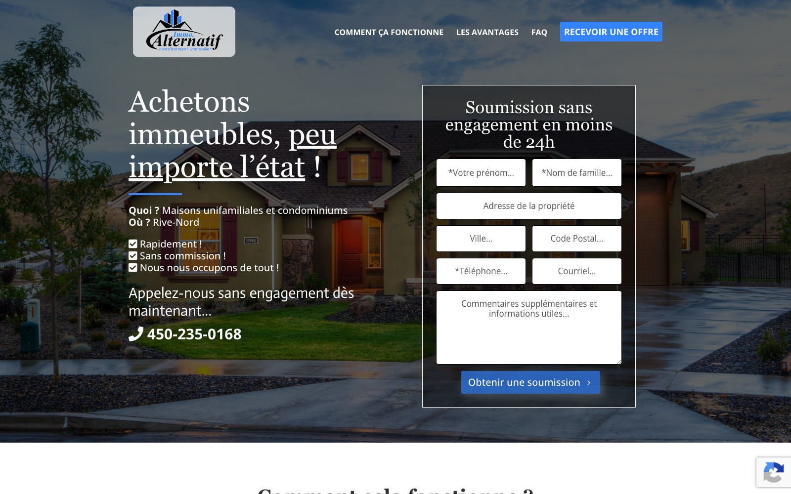 Immo Alternatif website homepage