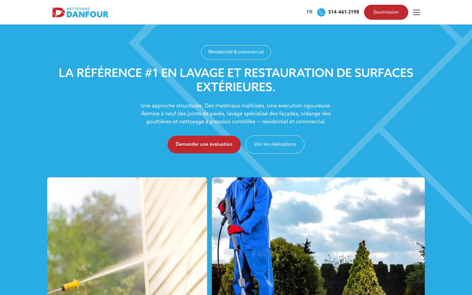 Nettoyage Danfour website homepage