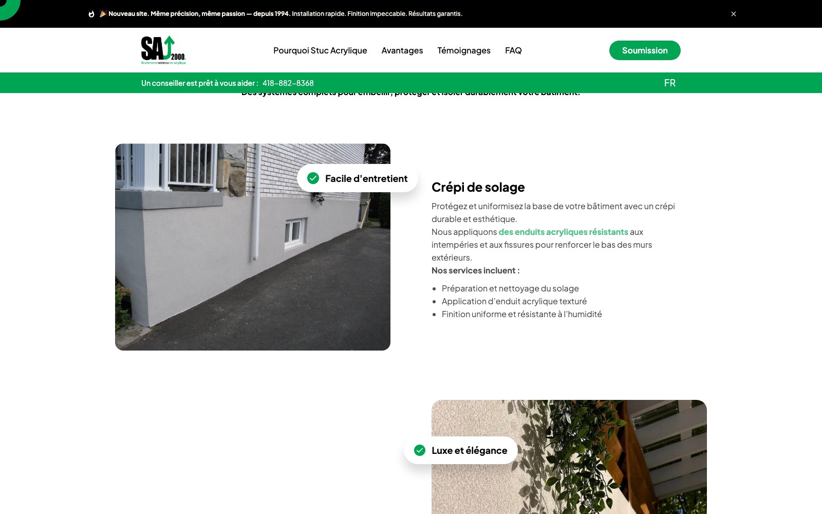 Base render service block with a treated foundation photograph
