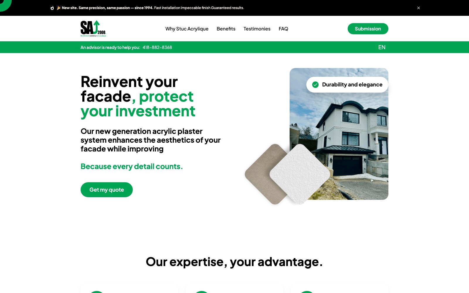 English version of the page: reinvent your facade, protect your investment