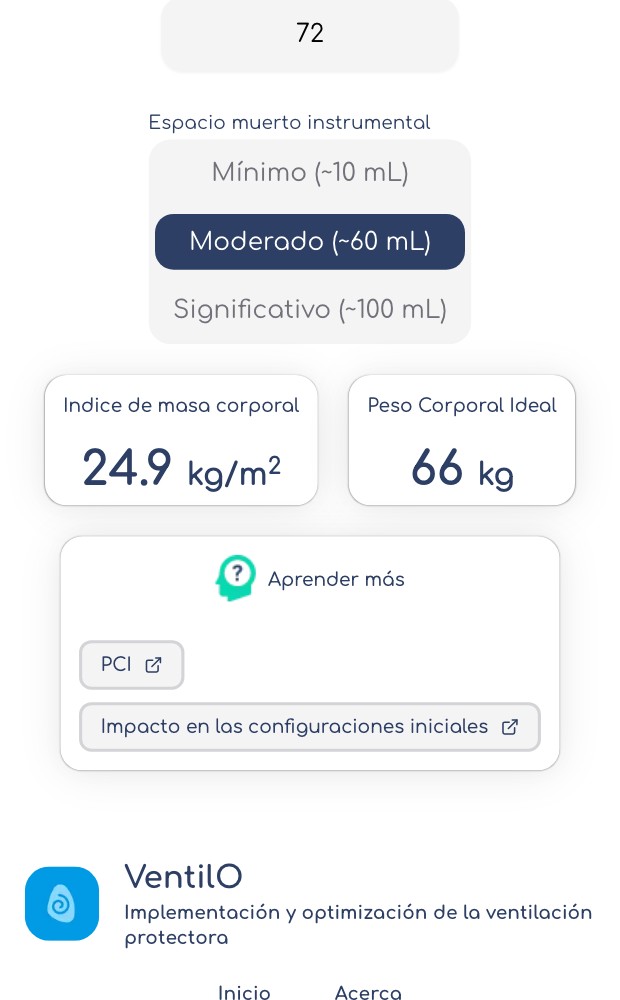 Mobile predicted body weight results, Spanish