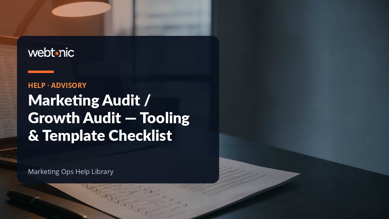 Tooling and template checklist for a marketing audit