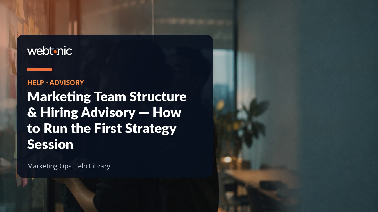 First marketing team structure and hiring session