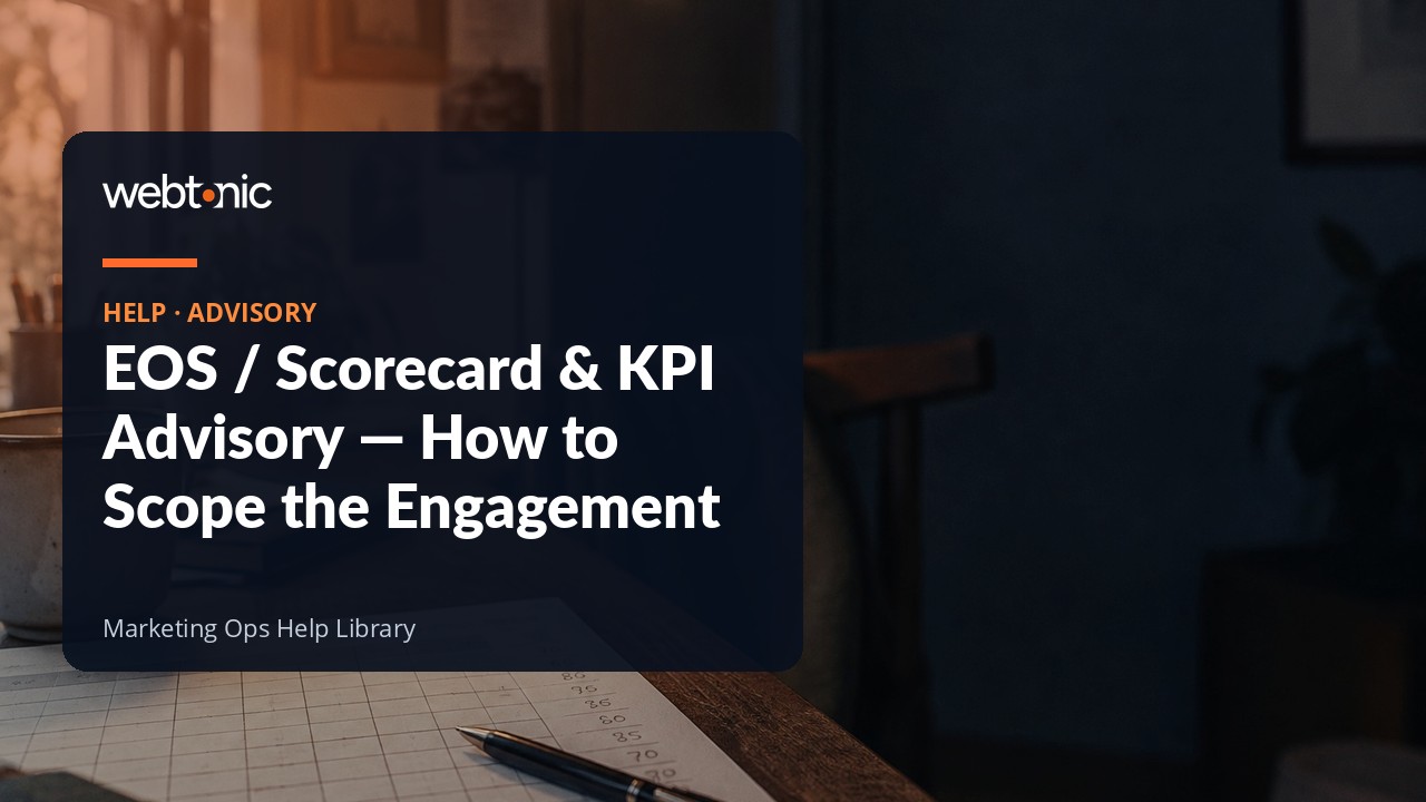 Scoping a marketing KPI scorecard engagement