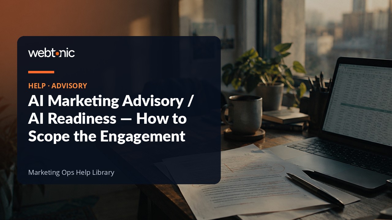 Scoping an AI marketing advisory and readiness engagement