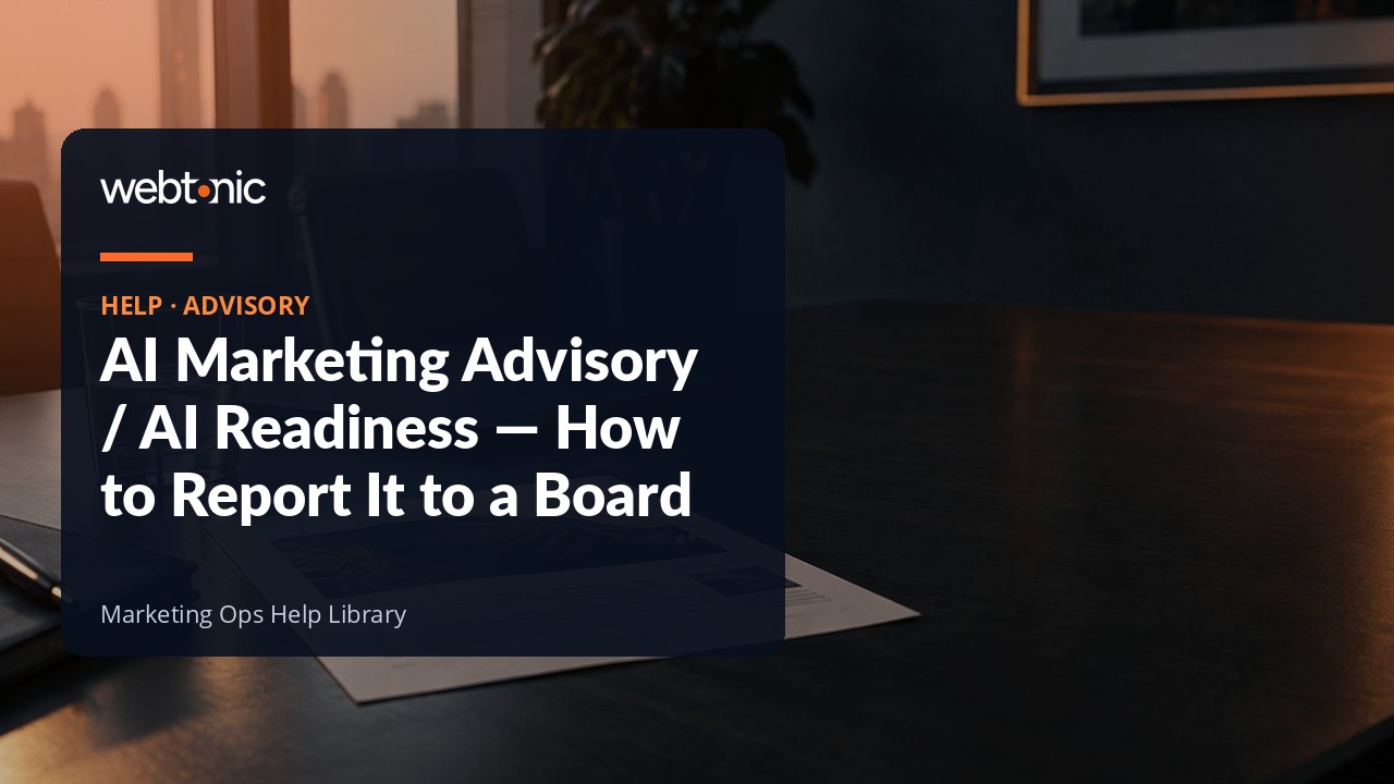 Reporting AI marketing advisory work to a board