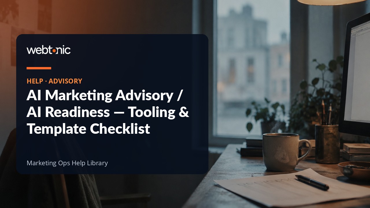 Tooling and template checklist for an AI readiness engagement