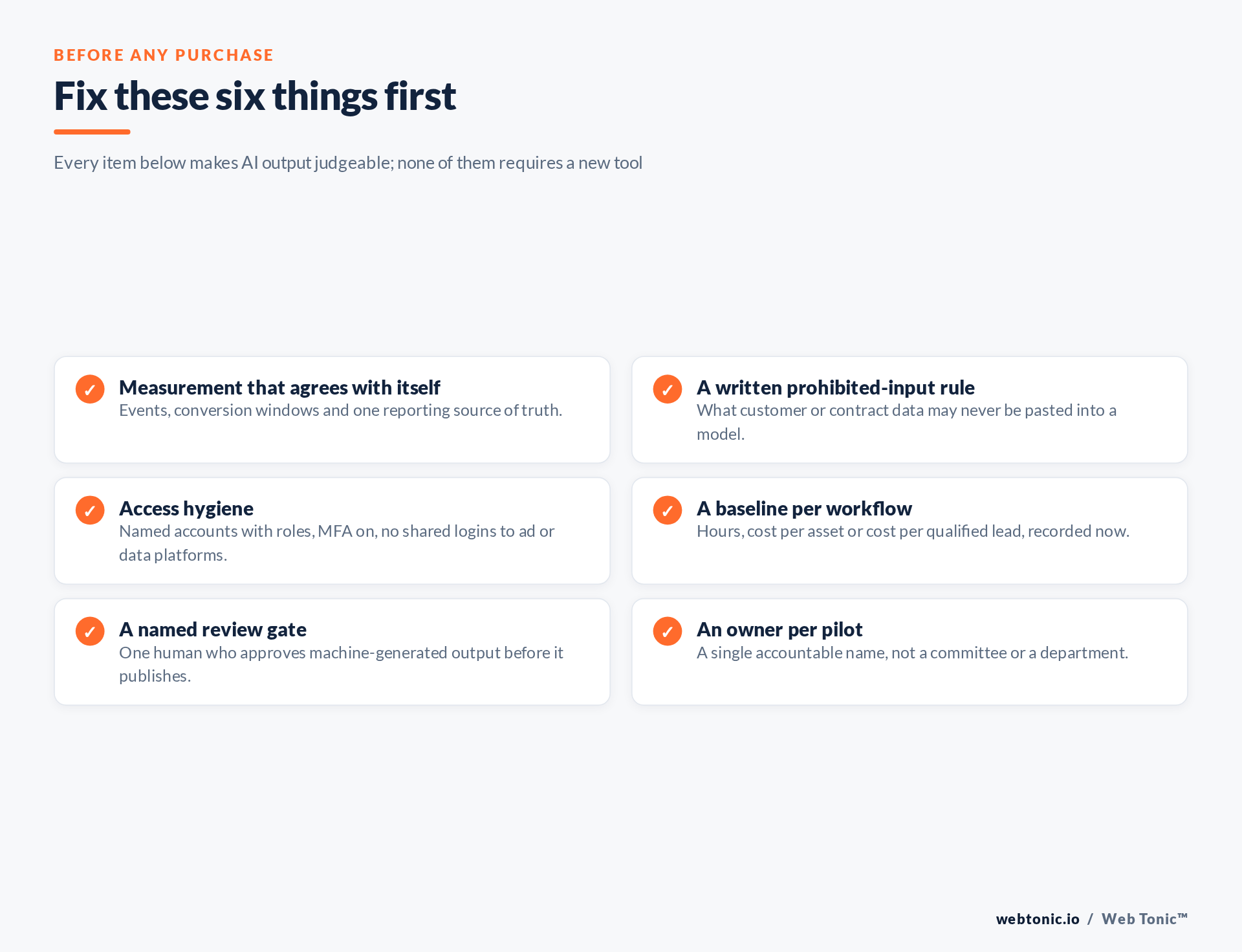 Six prerequisites to fix before buying AI marketing tooling