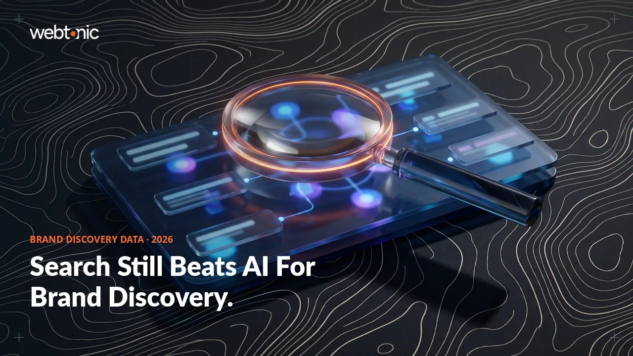 Brand awareness statistics 2026 thumbnail showing search engines drive 32.4 percent of brand discovery versus only 14.8 percent for AI tools like ChatGPT