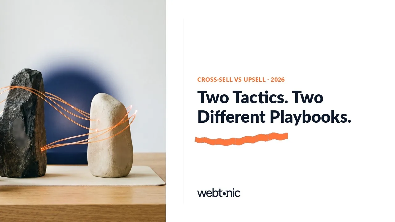 Cross-selling versus upselling industry benchmark statistics 2026 thumbnail showing 42 percent of successful upsellers prioritize understanding customer needs