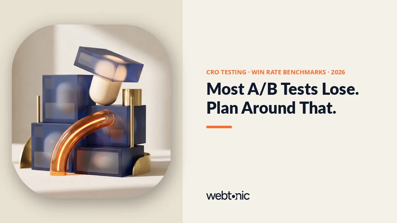Conversion rate optimization testing statistics 2026 thumbnail showing a roughly 10 percent average A/B test win rate across 193,000 experiments