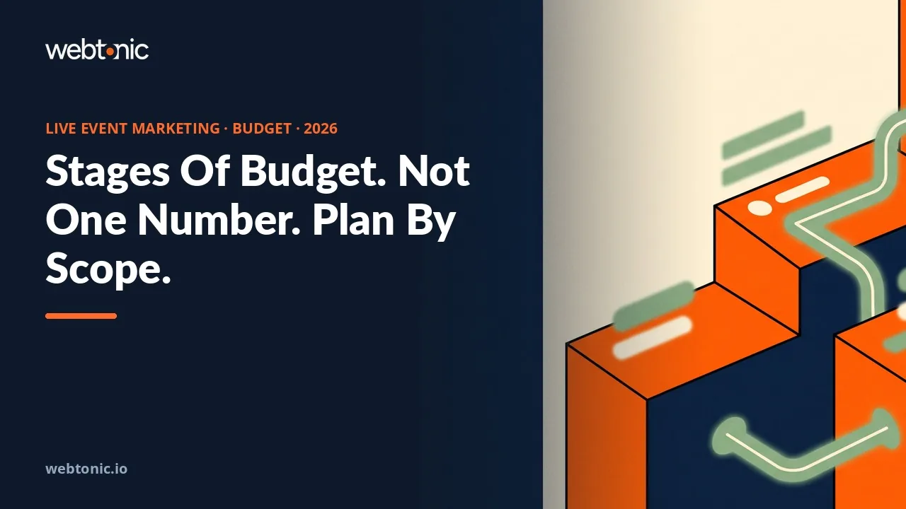 Live event marketing budget benchmarks 2026 thumbnail showing 31.6 percent average share of B2B marketing budgets on events against 40.8 percent of exhibitor budgets going to exhibiting alone
