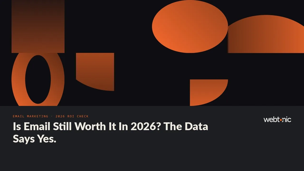 Email marketing statistics 2026 thumbnail showing industry average ROI of USD 36 to 42 per dollar spent, per Litmus and Omnisend