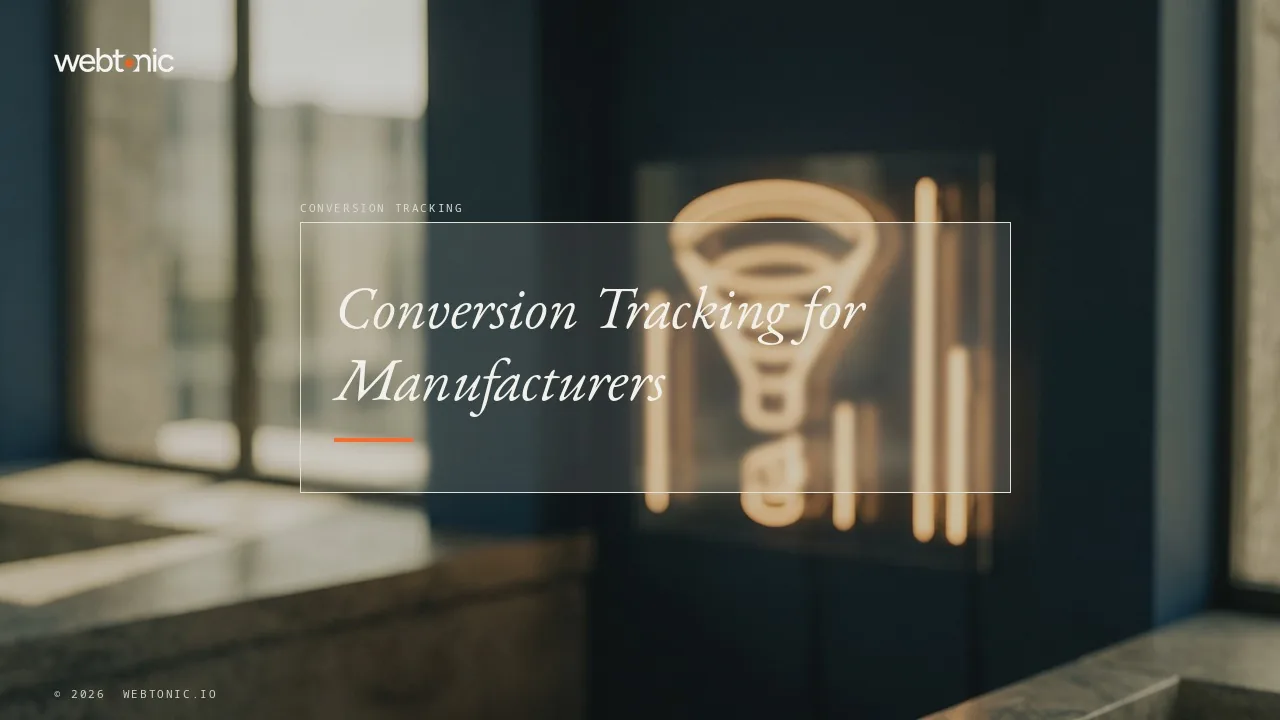 From Form Fill to Factory Order: Eleven Manufacturing Conversion Tracking Agencies in 2026 — Web Tonic blog thumbnail