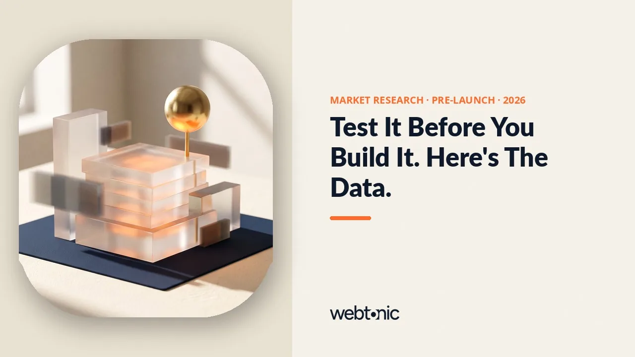 Pre-launch testing and market research data benchmarks 2026 thumbnail showing new product failure rates against concept testing adoption figures