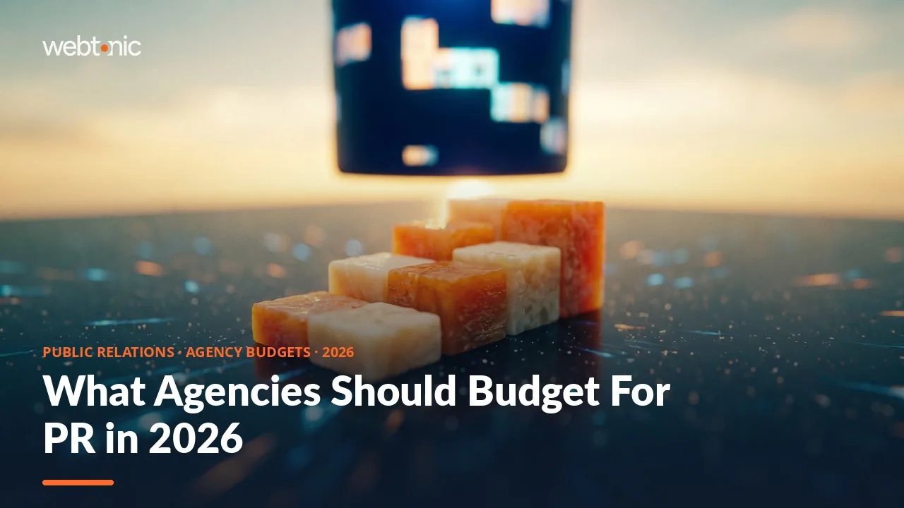Public relations statistics 2026 thumbnail showing PR takes 14.3 percent of the average communications budget, the largest single line item