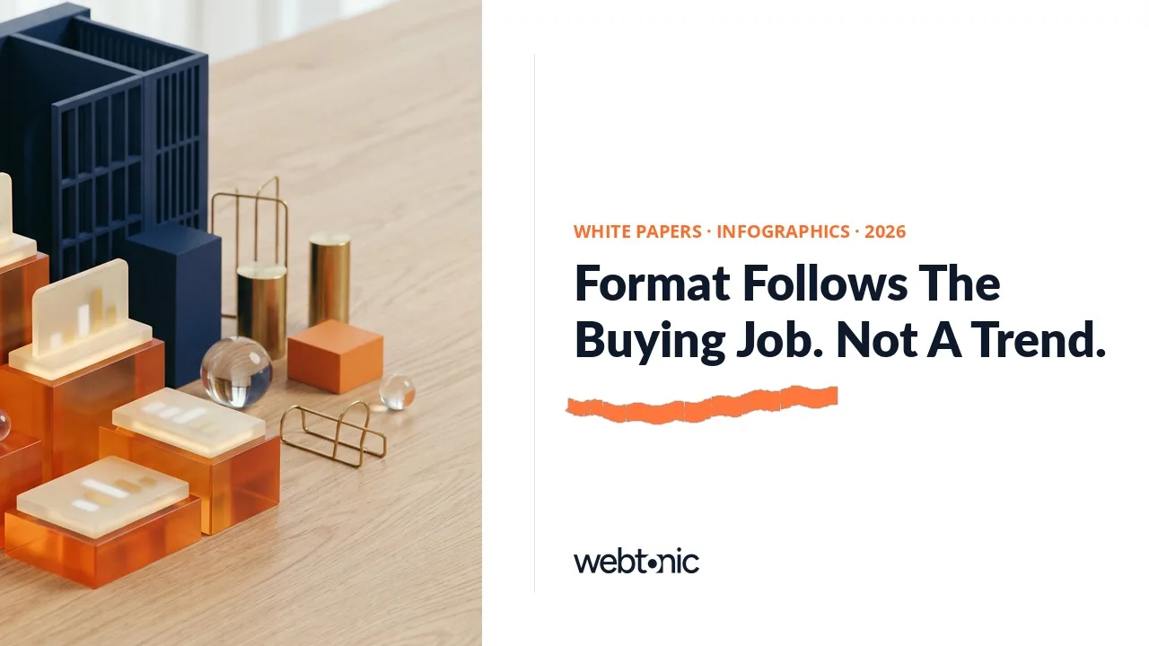 White paper versus infographic statistics thumbnail comparing 58 percent early-stage infographic preference with 59 percent report interest