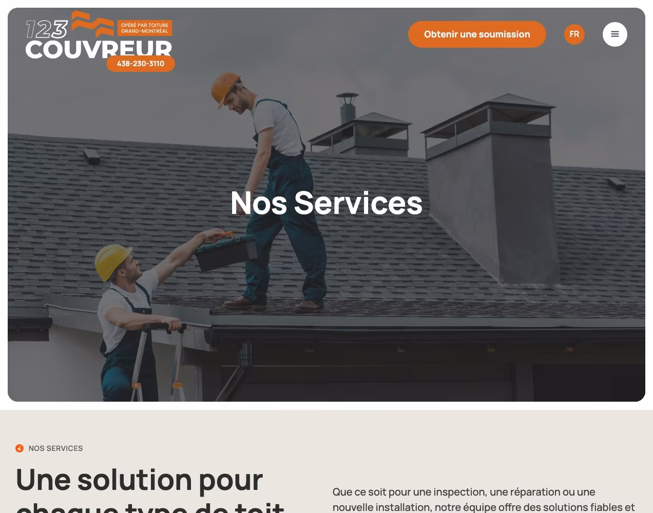 123Couvreur services page header, narrow crop