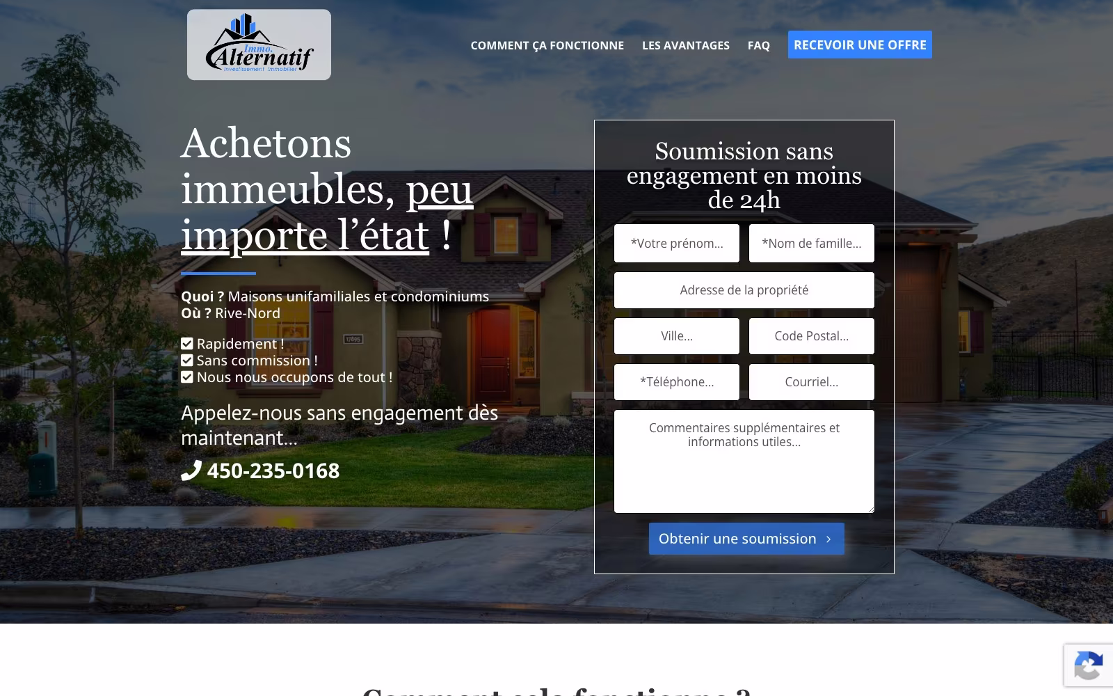 Immo Alternatif website homepage