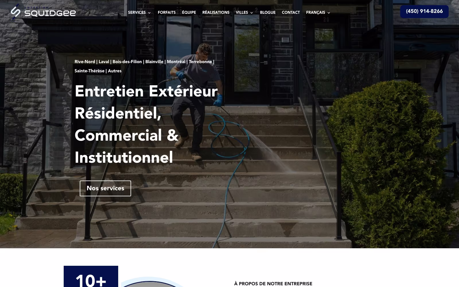 Entretien Squidgee website homepage