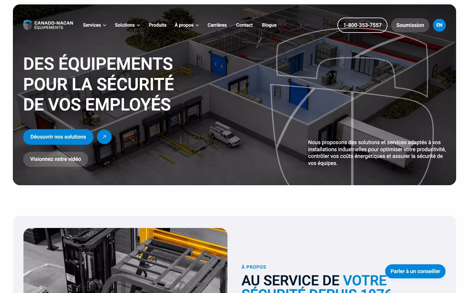 canadonacan.com homepage hero: safety equipment for your employees