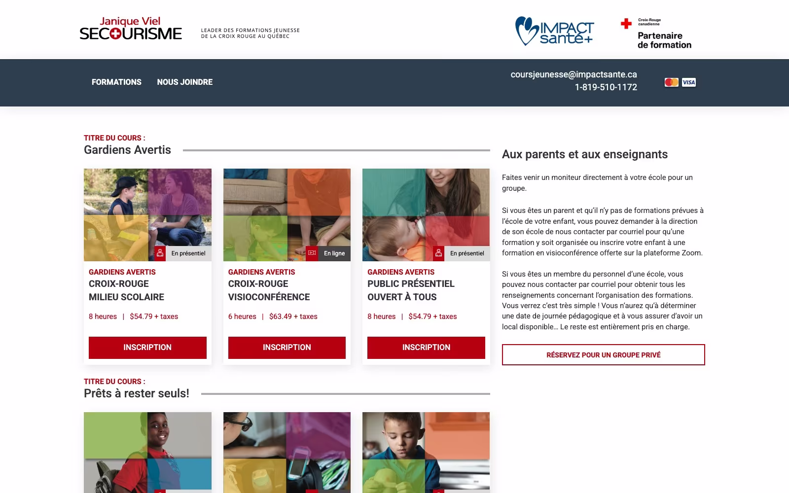 Gardiens Avertis website homepage