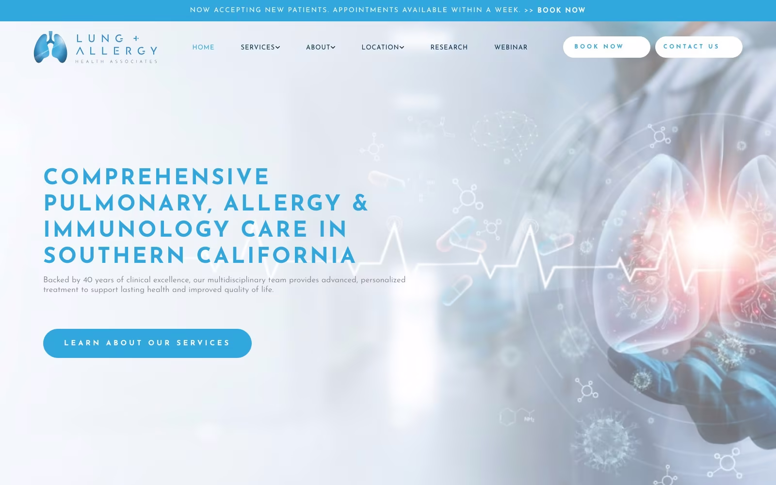 LAHA website homepage