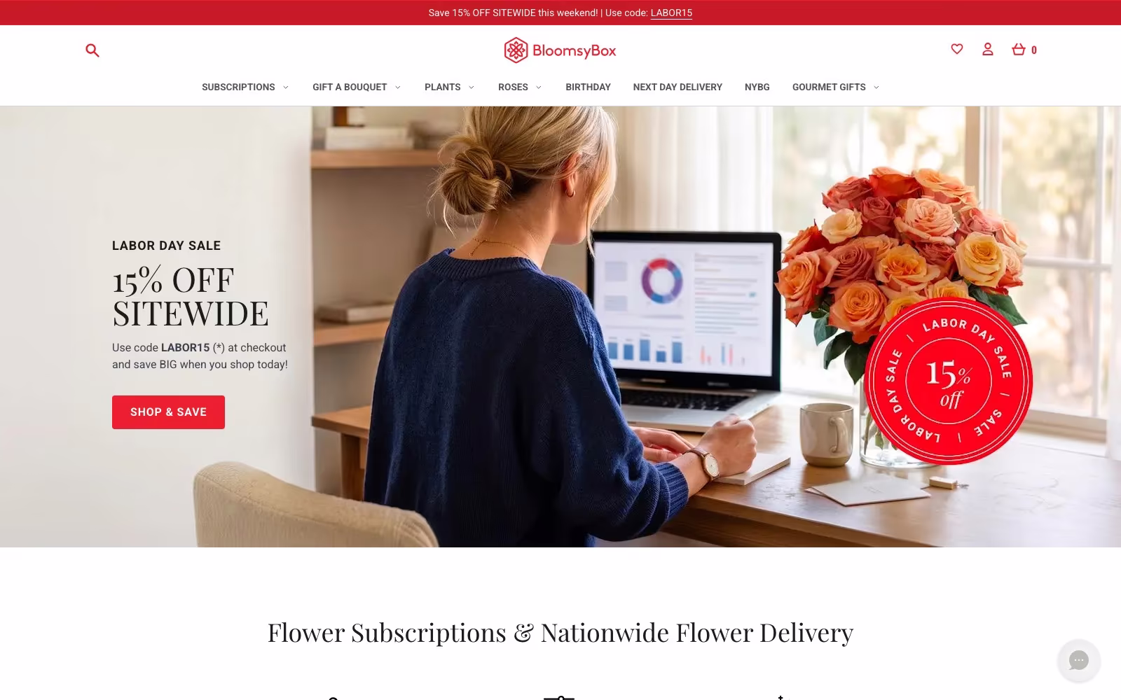 BloomsyBox website homepage
