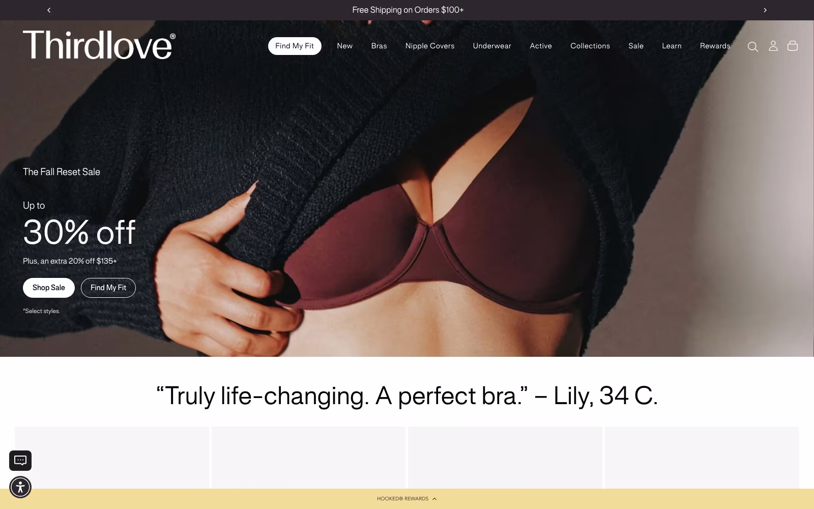 ThirdLove website homepage