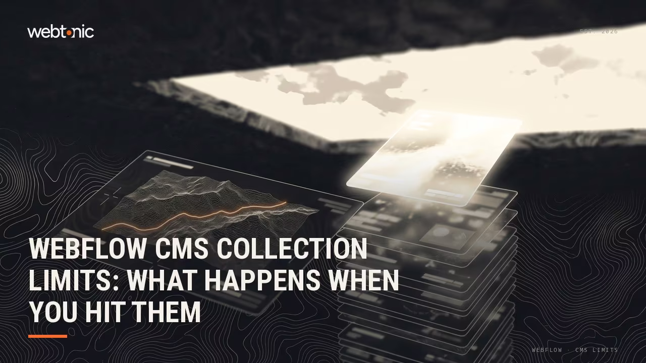 Webflow CMS Collection Limits: What Happens When You Hit Them — Web Tonic blog thumbnail