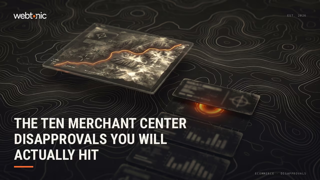 The Ten Merchant Center Disapprovals You Will Actually Hit — Web Tonic blog thumbnail