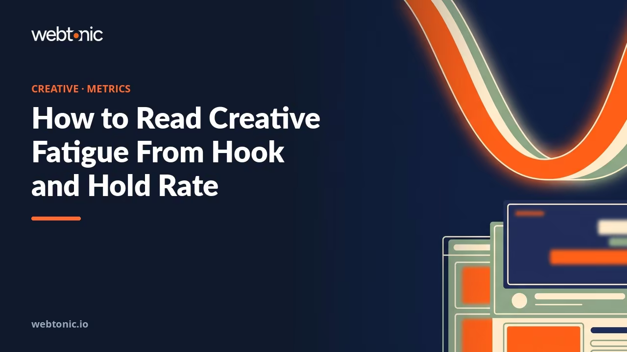 How to Read Creative Fatigue From Hook and Hold Rate — Web Tonic blog thumbnail
