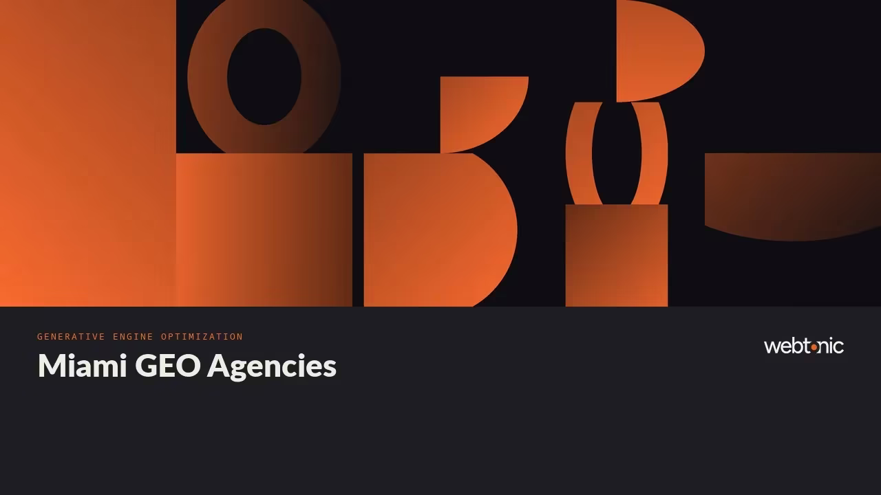 Nine Miami GEO Agencies and the AI Search Evidence Behind Them (2026) — Web Tonic blog thumbnail