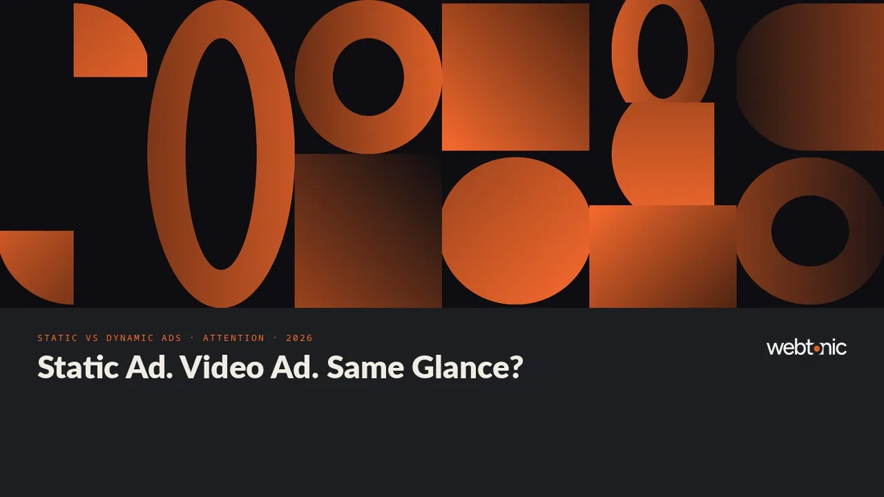 2026 attention advertising statistics thumbnail comparing static and dynamic ad formats, showing video viewability at 79.7 percent against 67.9 percent for display