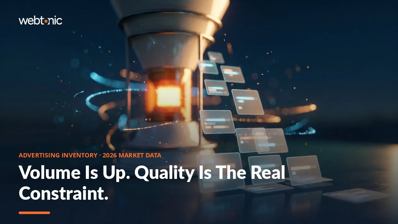 Advertising inventory 2026 market data thumbnail showing 21.6 billion dollars lost yearly to poor quality programmatic supply paths