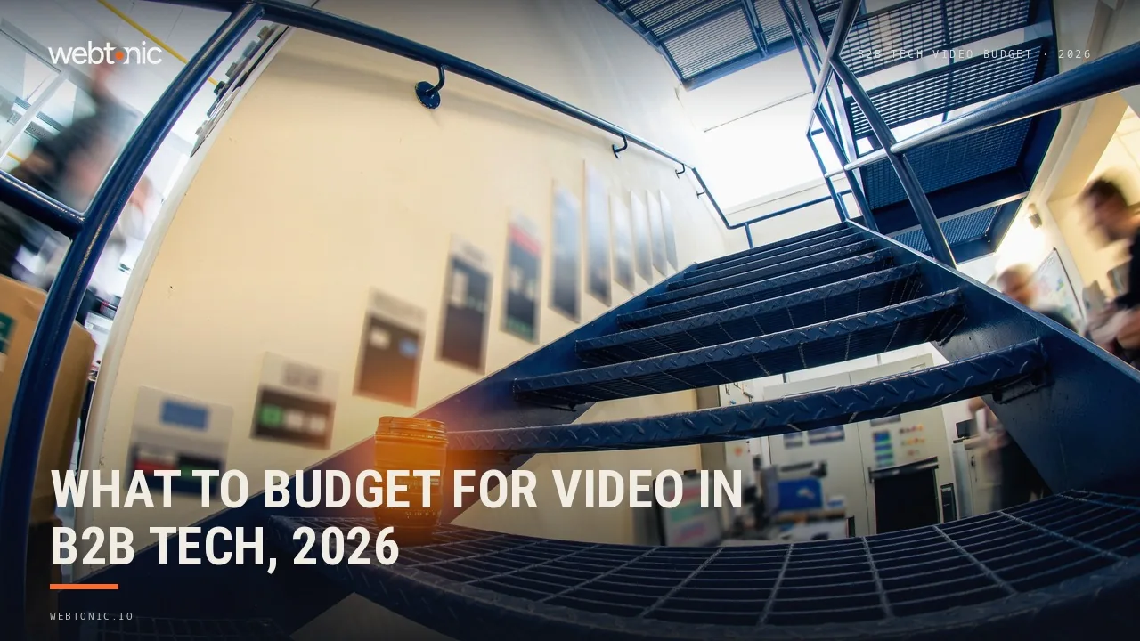What B2B tech marketers should budget for video in 2026 thumbnail showing 42.7 percent of teams committing 21 to 35 percent of budget to creative production
